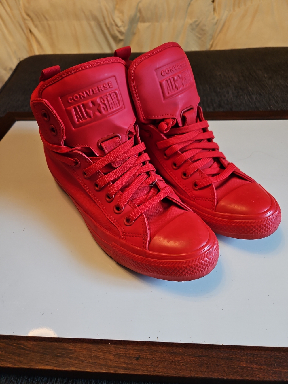 Converse All Star High Top Sneakers in Bright Red